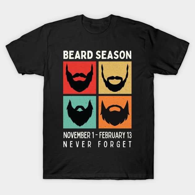 Beard Season - Never Forget - November 1 to February 13 T-Shirt by GreetingsFromIma